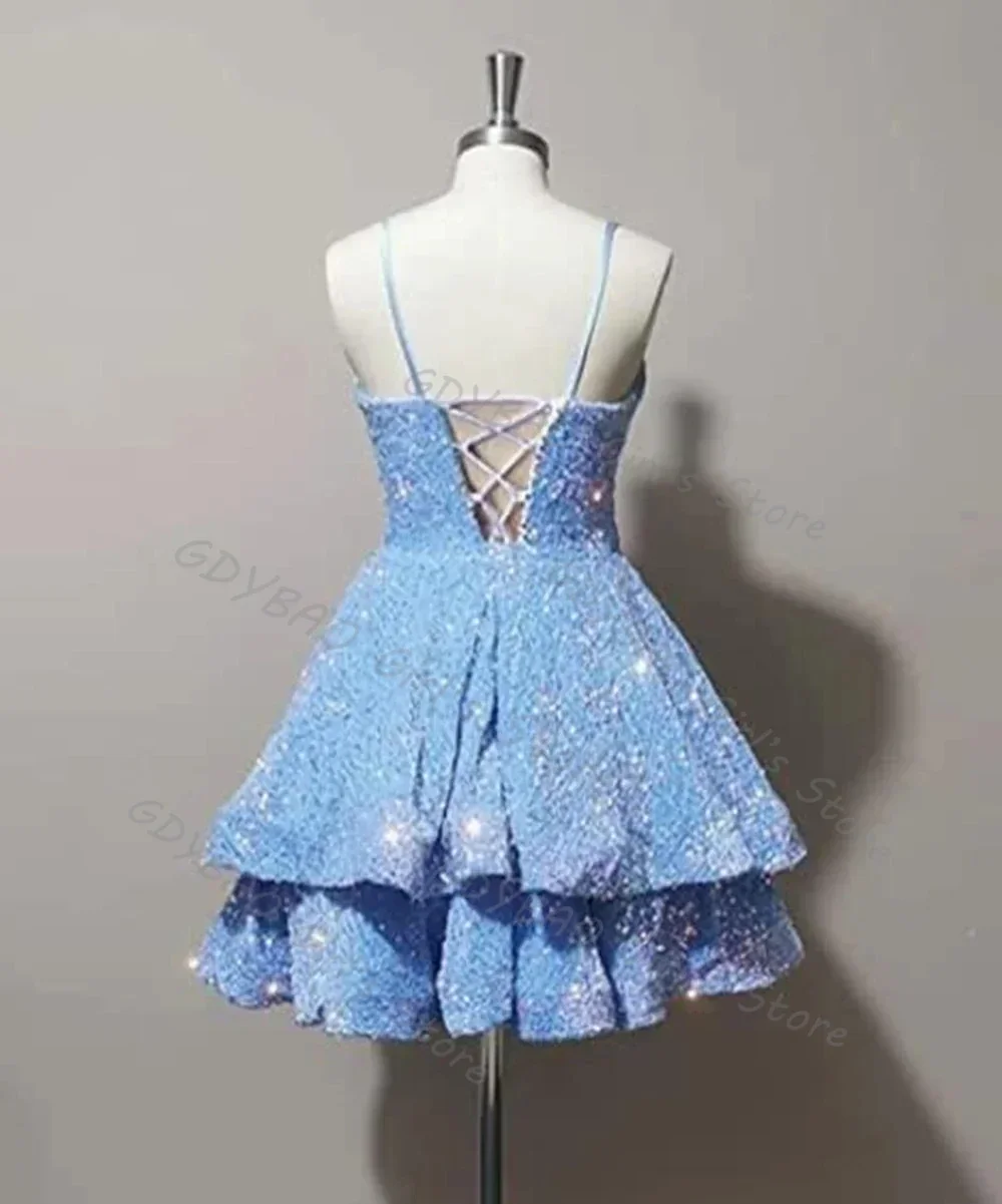Prom Homecoming Dresses for Women Spaghetti Straps Short Party Cocktail Gowns