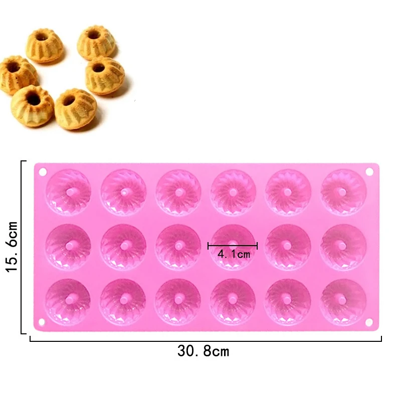 Mini Donut Chocolate Mold 3D Swirl Gummy Silicone Mould Pudding Candy Fondant Moule Cake Decorating Tools Kitchen Accessories