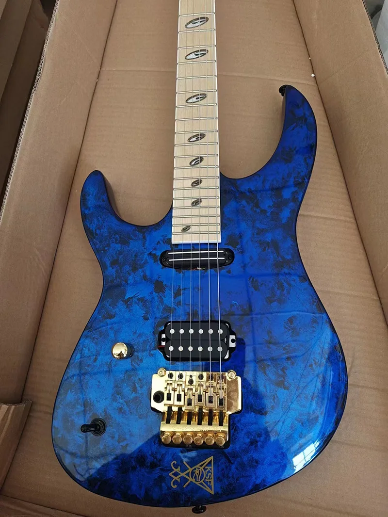 

Left hand 6-string electric guitar, rosewood fingerboard, Starry blue, Floyd Rose tremolo Bridge, quick delivery