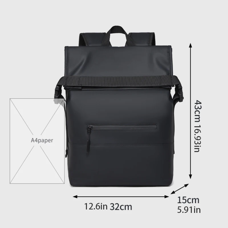 Men's travel backpack, 17 inch laptop bag with multiple pockets, adjustable shoulder straps, stylish appearance