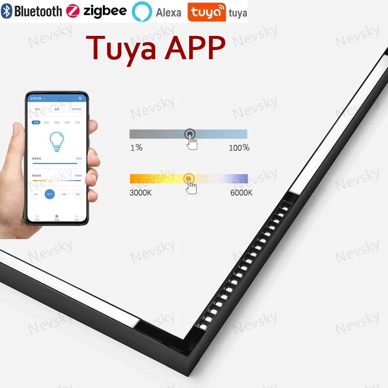 스마트 트랙 조명 Zigbee LED 램프, 변경 가능한 마그네틱 레일, 블루투스 시스템, 라이브 조정 가능한 트랙 조명, 스팟 레일, N4