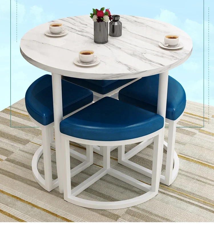 Small Apartment Balcony Dining Room Sets Office Negotiation Reception Table Chairs Coffee Shop Homestay Villa Leisure Tea Tables