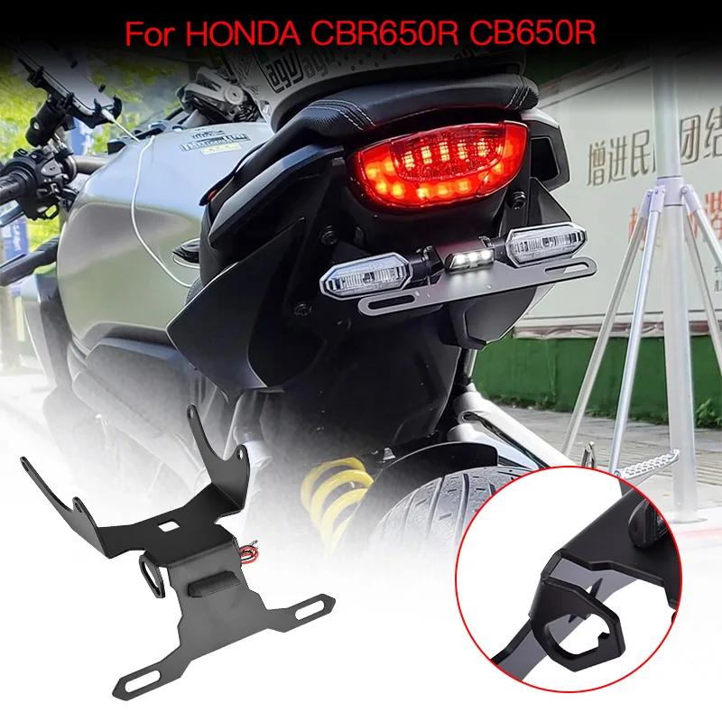 Motorcycle License Plate Holder Mount Tail Rear Bracket For Honda CB650R CBR650R 21-