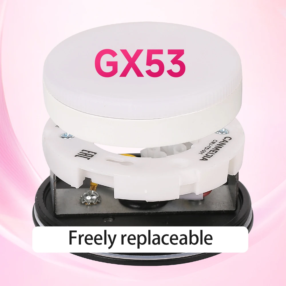 GX53 천장 다운라이트 교체 가능 전구 스포트라이트 220V 표면 장착 천장 조명 삼색 다운 램프 실내 실외 조명