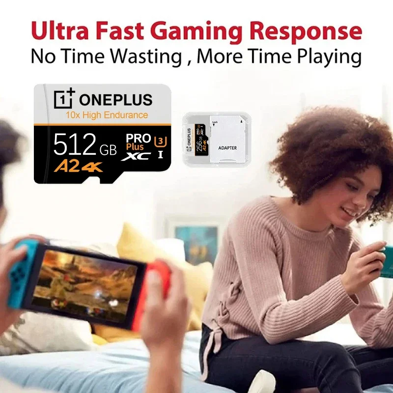 원플러스 2TB 고속 A2 SD 카드 512GB 256GB 128GB 메모리 카드 1TB 마이크로 TF SD 어댑터 스마트폰/태블릿/PC 겸용