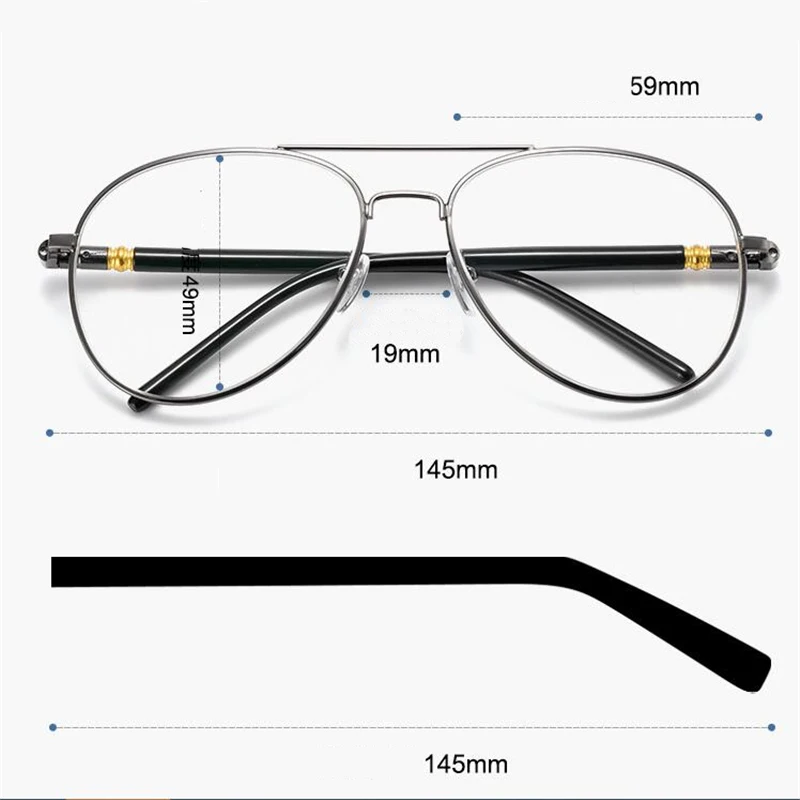 Outdoor Shade Sun Photochromic Pilot Myopia Glasses With Prescription Eyewear Men Oval Sunglasses Diopter 0 -0.5 -0.75 To -6.0 2