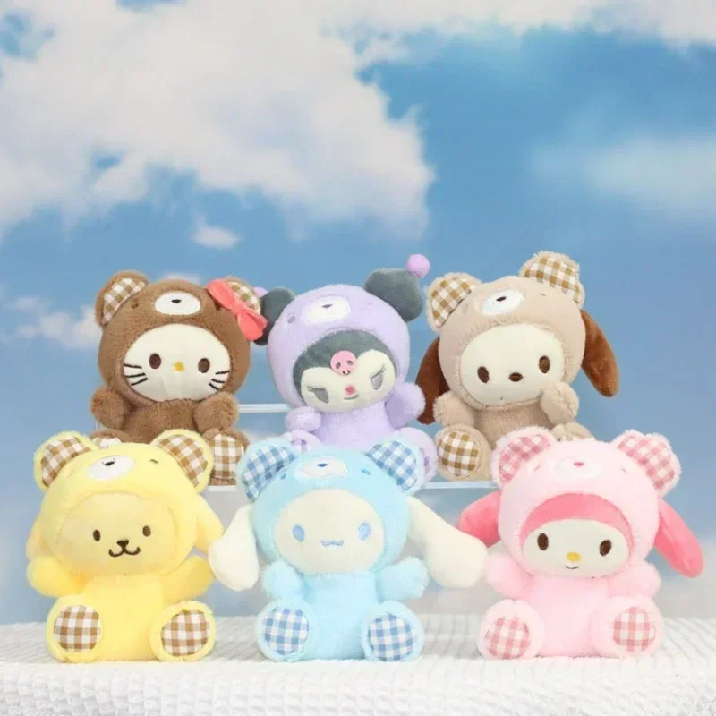 

Cute Sanrio Kuromi Pendant Doll Plush Toy Cute Cinnamon Dog Doll Melody School Bag Bag Pendant Gifts for Christmas Birthday