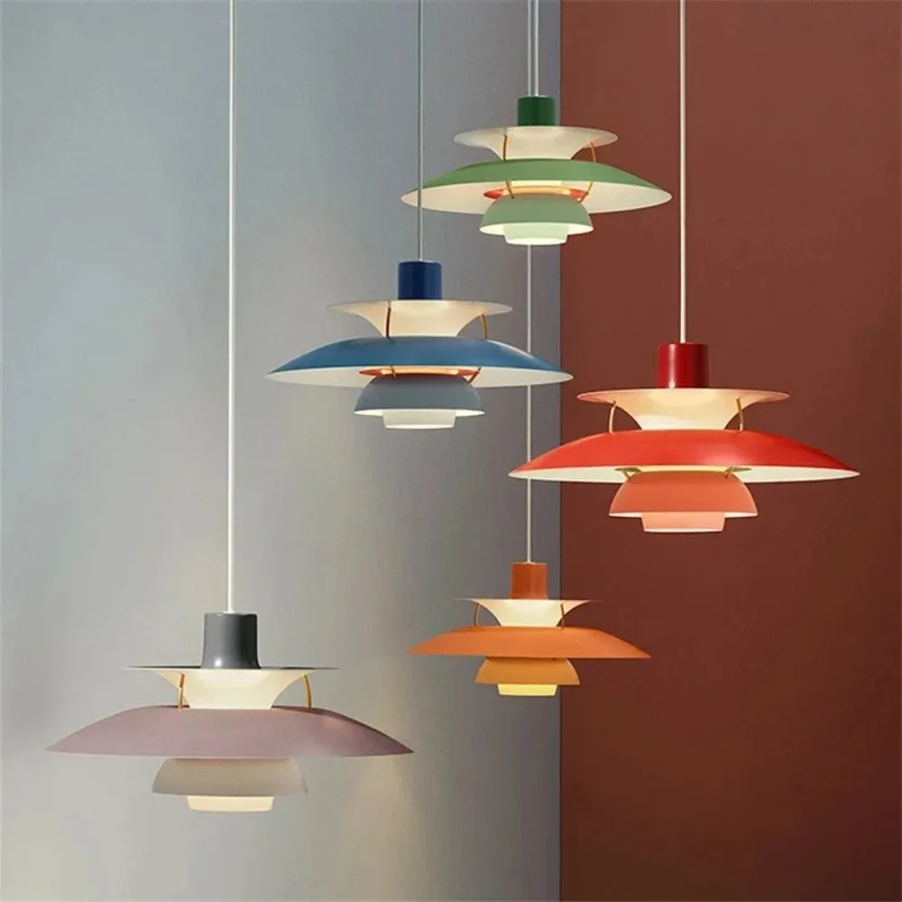 Danish Designer Umbrella Ceiling Chandelier Modern Colorful PH5 Led Pendant Lamp Living Room Bedroom Suspended Light Dining Room