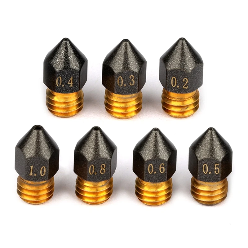 0.2-1.0mm MK8 Thread Extruder Nozzles for 1.75mm Filament 3D Printer Accessories Dropship