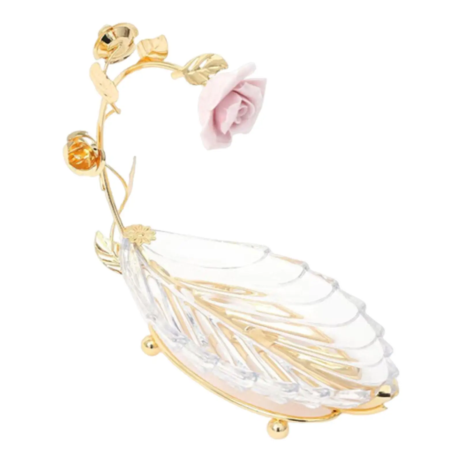 Leaf Tray Cake Stand Serving Tray for Home Decor,Dessert Gold Clear Gifts Fruit Plate for Party Restaurant Home