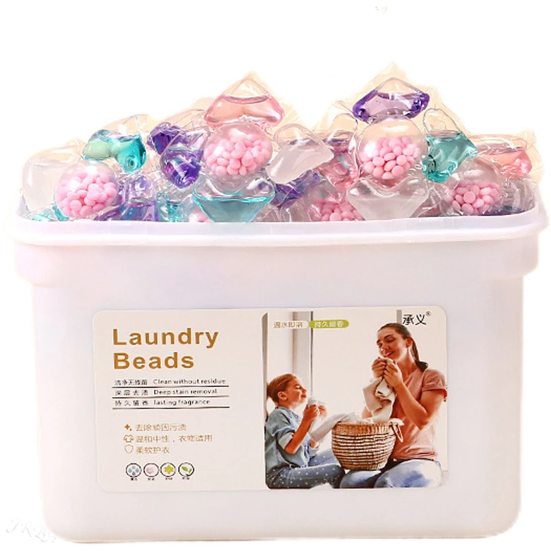 50pcs 5-in-1 Box Long Lasting Fragrance Stain Release & Softening Concentrated Laundry Gel Laundry Gel
