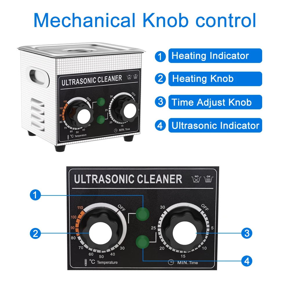 Ultrasonic Cleaner 60w 1.3L 40Khz Heating Timer Ultrasonic Cleaning Machine Commercial AU Plug Teeth Jewelry Washing Bath Tank 2