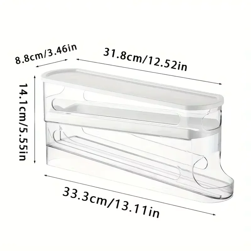 Fridge Egg Storage Box Automatic Rolling Eggs Holder Rack Ladder Style Refrigerator Eggs Dispenser Egg Organizer Holder 6