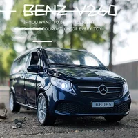 1:32 Benzs V260 MPV Alloy Car Model Diecast Metal Toy Vehicle Car Model Sound and Light Collection Childrens Toy Gift F178 2