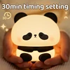 Bedside Led Table Lamp Toddler Kids Bedroom Night Light Squishy Cute Panda USB Rechargeable Mood Light Cool Gifts Nursery Decor 3