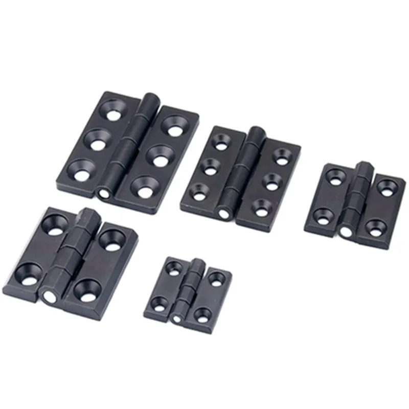 Retangular de Metal Dobrável de Alumínio de Liga de Zinco Dobradiça Dobradiças de Alumínio Preto Hardware Dobradiças para Armário Elétrico 10 Pcs