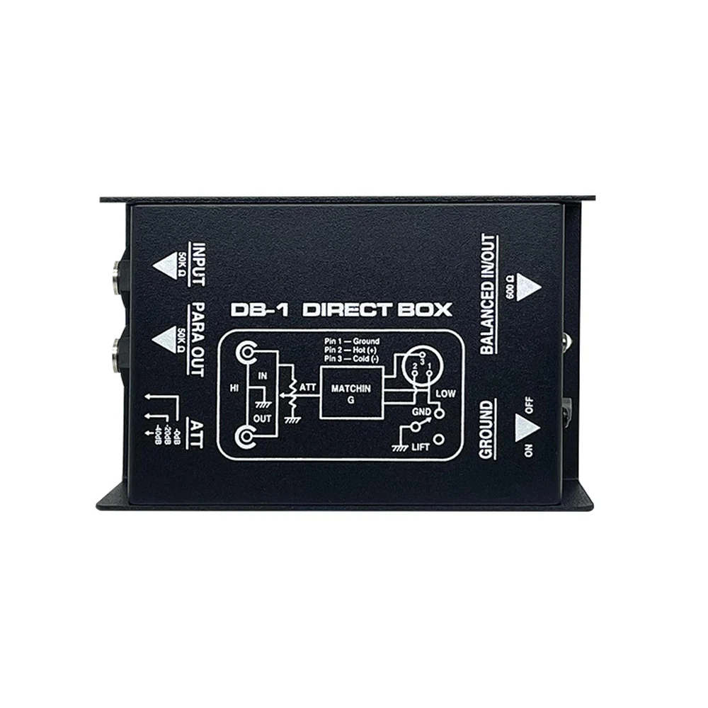 Passive Audio DI Box Low Noise Single Channel Balanced Unbalanced Signal Isolato