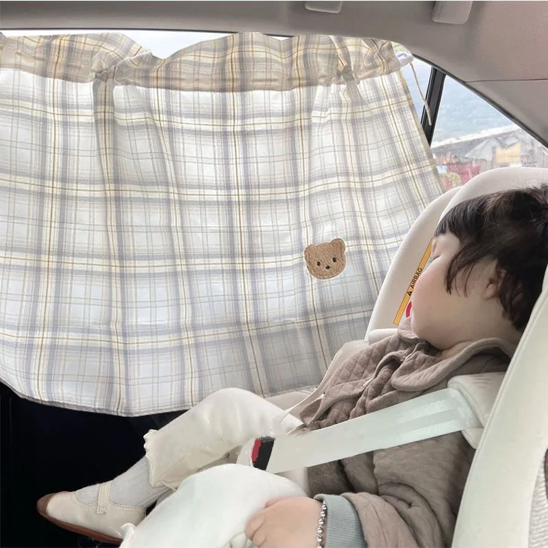 Cute Bear Sunshade Baby Car Window Curtain Car Sunshade Baby Special Safety Seat Suction Cup
