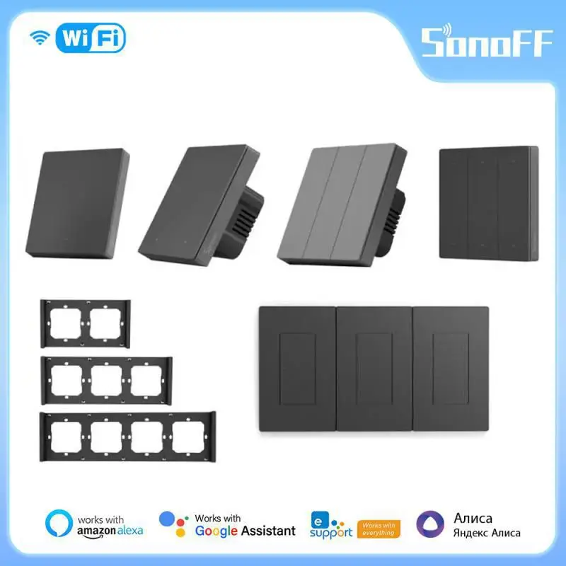 

Смарт-переключатель SONOFF SwitchMan M5 R5, Wi-Fi, 1/2/3 клавиш, автоматизация, Голосовое управление через Alexa Google Home Alice Siri Control