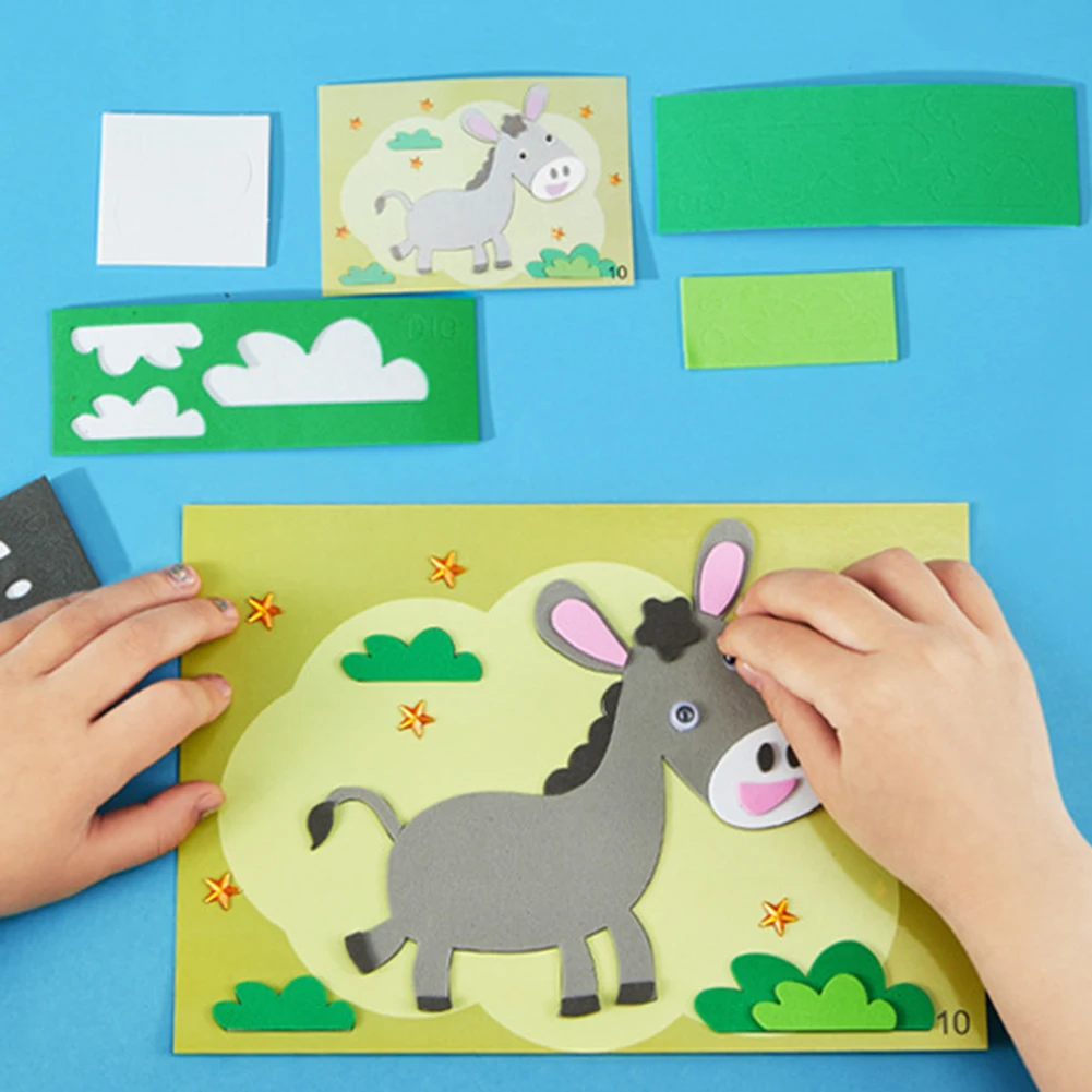 

DIY Детские Мультяшные наклейки EVA игрушки забавные Ранние развивающие игрушки для мальчиков и девочек