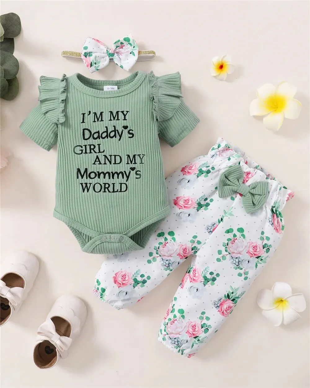 3PCS Baby Girl "Mommy’s Little Girl" Outfit 5