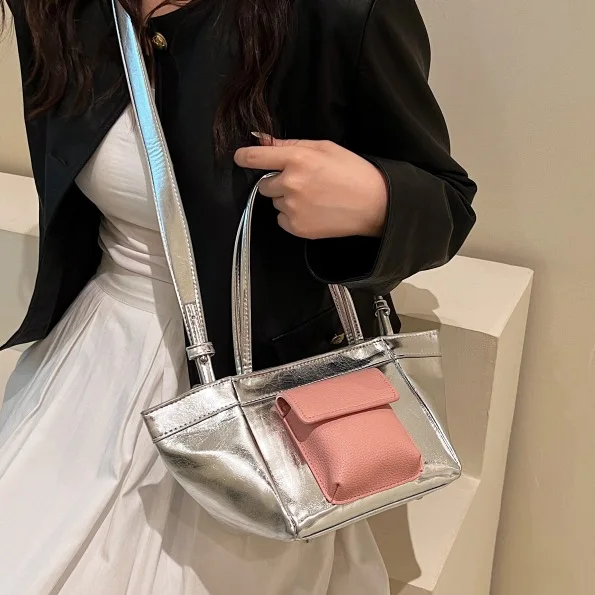 Shoulder Bag Small Mini Bags for Women Square Contrast Color Shopping Bag Handbag Trend Design Personalized Crossbody Bag 2023