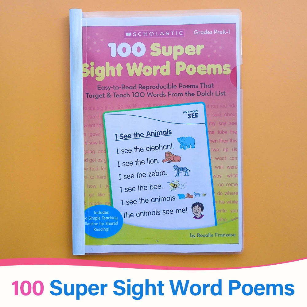 100 Super Sight Word poems books for kids Phonics Teacher teaching aids books for kids