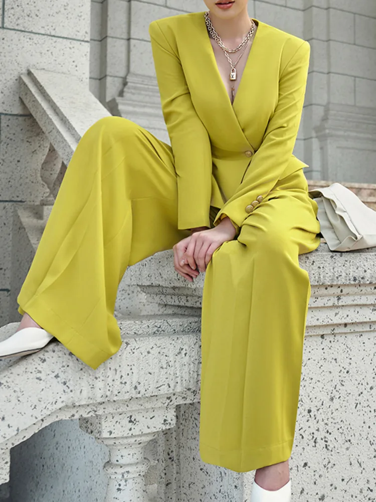 BVZW Elegant Suits 2 Set For Women Gathered Waist High Waist Pleasted Wide Leg Pants Fashion 2024 Spring New Y2k Clothes 26D8939