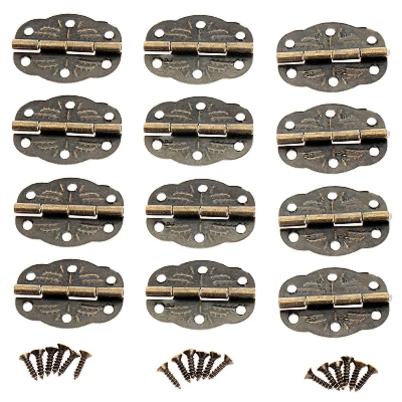 20 Pz 30X22Mm Mobili Antichi Cerniere Decorative Per Regalo In Legno Portagioie Decor Cerniera Raccordi Hardware Per Mobili Con Vite