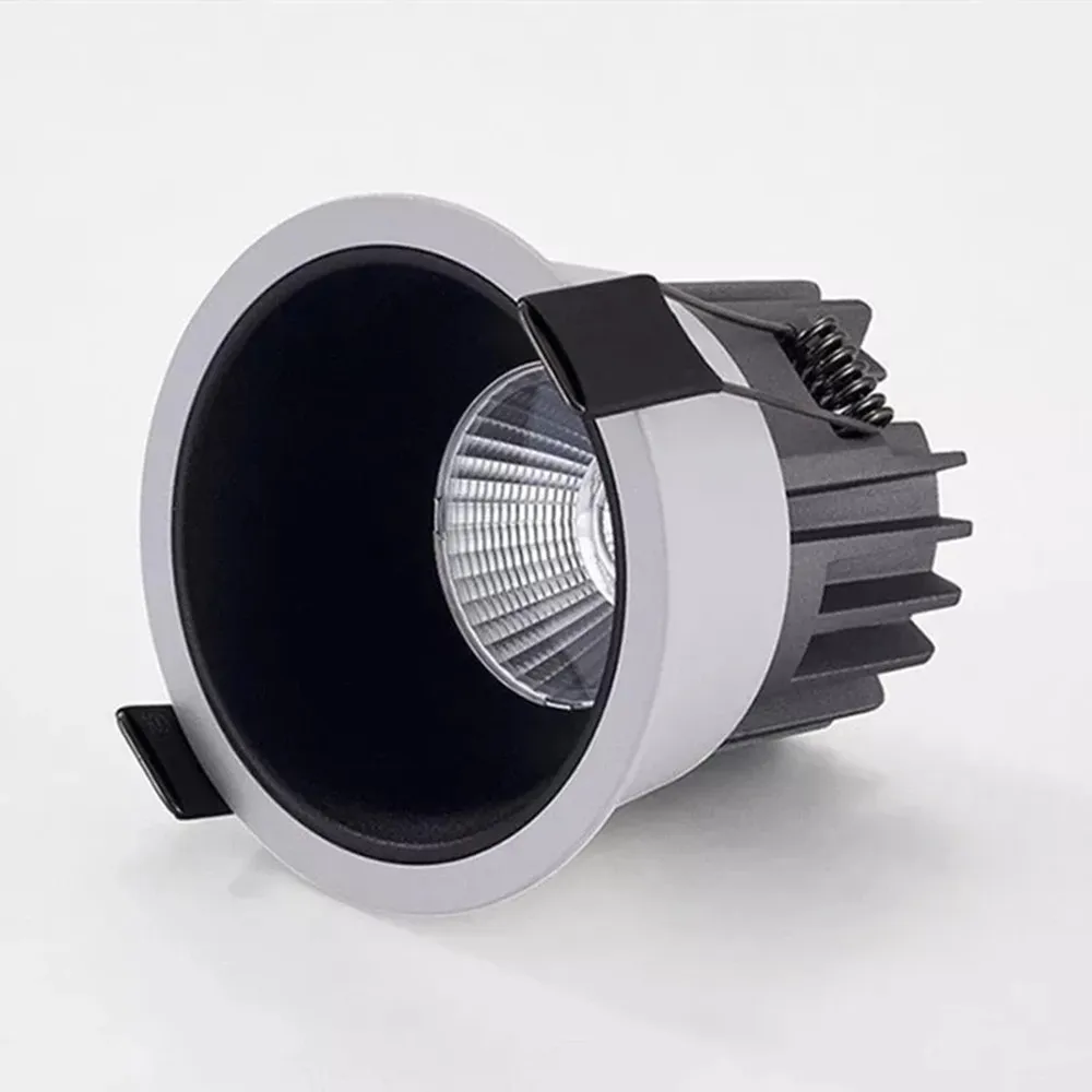 Recessed LED Ceiling Lamp Dimmable 220v 110v White Gold Black Spot lights COB Anti-Glare Downlight For Home Office Store Indoor