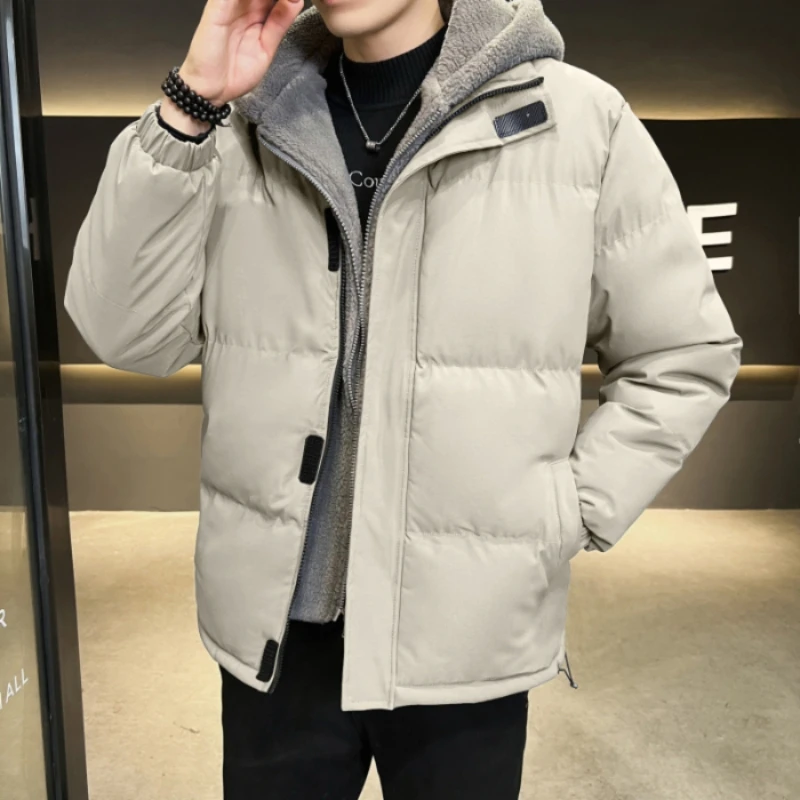 Puffer Jacket Plus Size 8XL Sherpa Hooded Puffer Jacket Men Winter Thick Warm Fleece Padded Parkas Fake Two Piece Coats