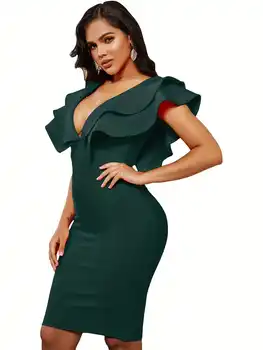 Bandage Dress Bodycon Dress Evening Party Elegant Sexy One Shoulder Birthday Club Outfit 3