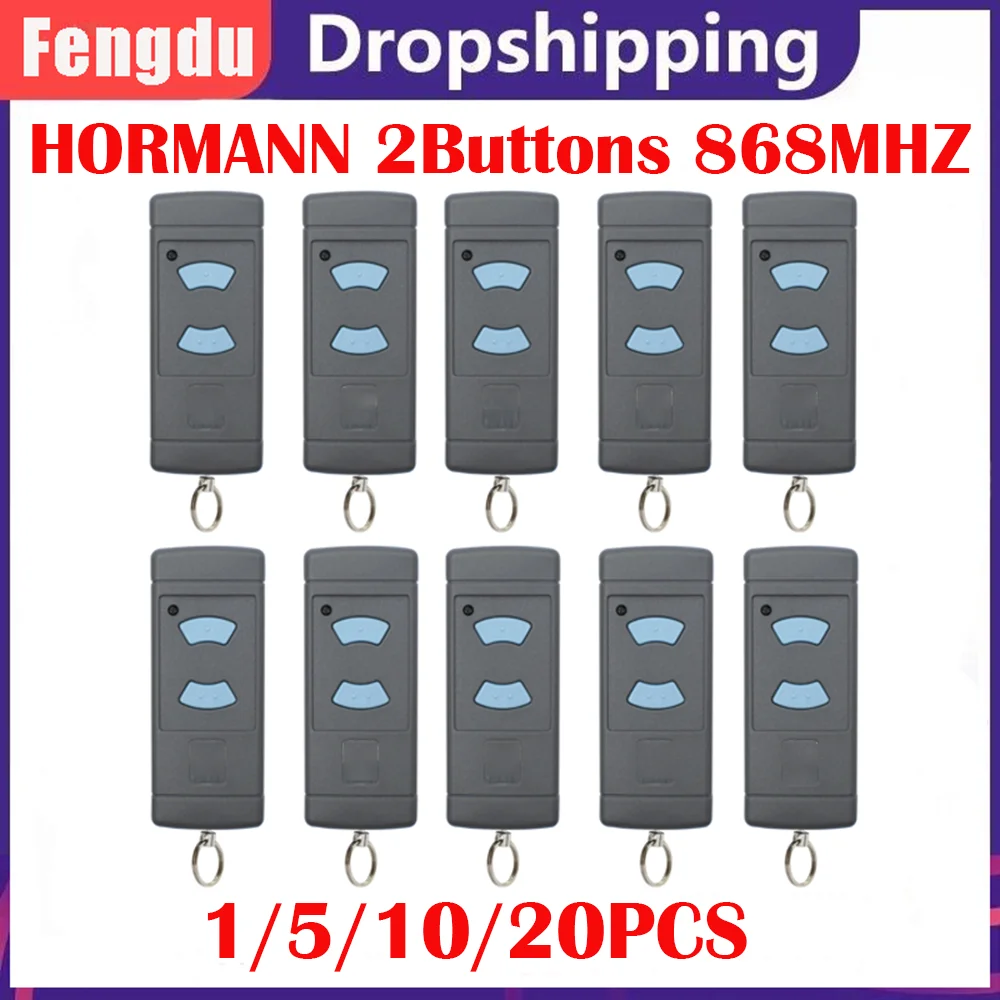 

Remote Control 20PCS 868MHz Compatible With HORMANN HSE2 HSE4 HSM2 HSM4 HS2 HS4 868 Blue Button Garage Gate Door Opener