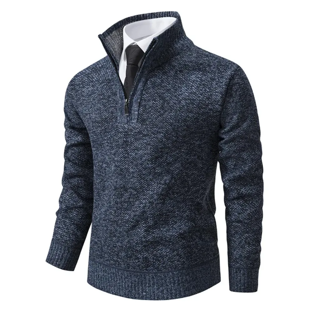 Cow Fashion Streetwear Designer Men's Zipper Knitted Pullover Sweater Jumper Sweater main image 1