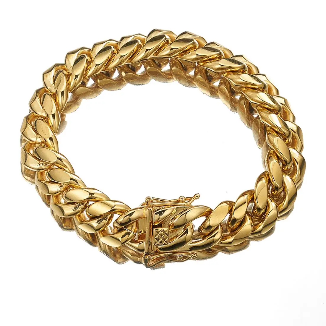 8/10/12/14/16/18mm Gold Color/Rose Gond Stainless Steel Curb Cuban Link Chain Bracelet Bangle Jewelry 7-11inch for Men Women - Image 2