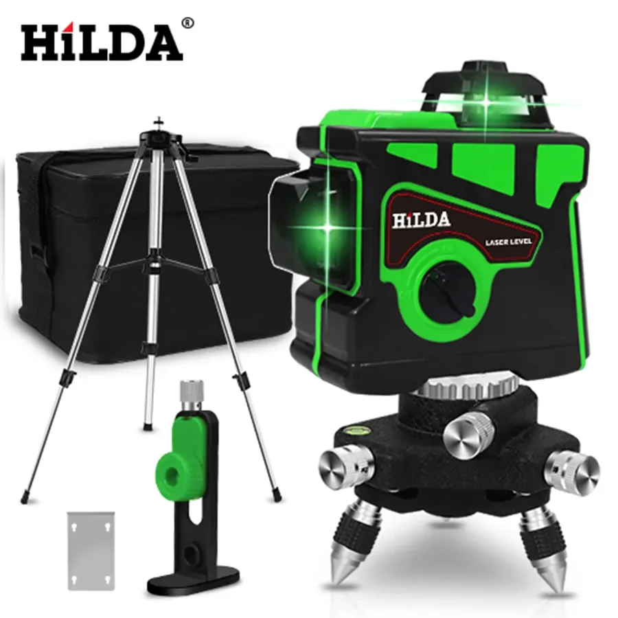 Livello Laser Hilda 12 Linee Livello 3D Autolivellante 360 Croce Orizzontale E Verticale Livello Laser Verde Super Potente