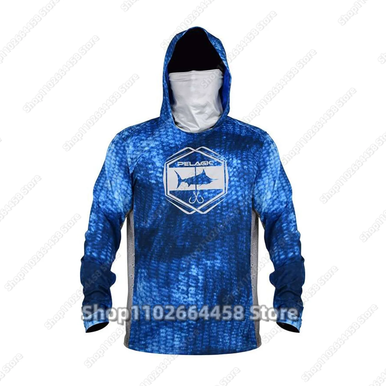 Αγορά AliExpress  Pelagic Fishing Shirt Upf 50 Fish Hoodies Cap UV  Protection Long Sleeve Jersey Camisa Pesca Angeln Bekleidung Angling Tops  Gear