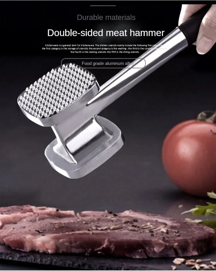 Description Picture 4 of itemLarge meat tenderizing hammer tool, manual hammer crusher for meat, anti slip handle for crushing