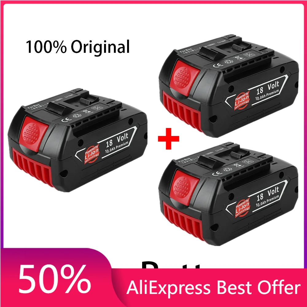

Batterie lithium-ion 18V, 10ah, Rechargeable, pour perceuse électrique, BAT609, BAT609G, BAT618, BAT618G, BAT614 + 1 char