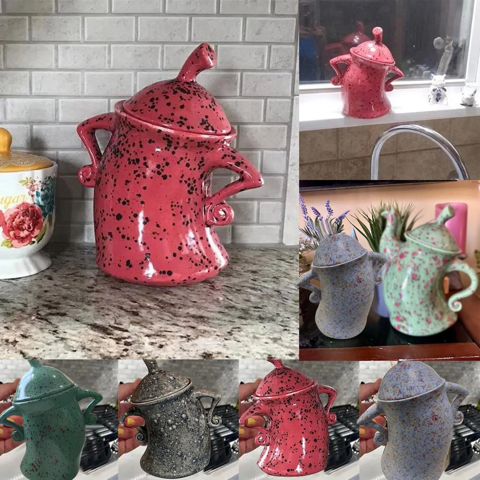 Canister with Attitude Creative Cup Mugs Food Jars for Kitchen Storage Container with Airtight Lid Desktop Decorations 1