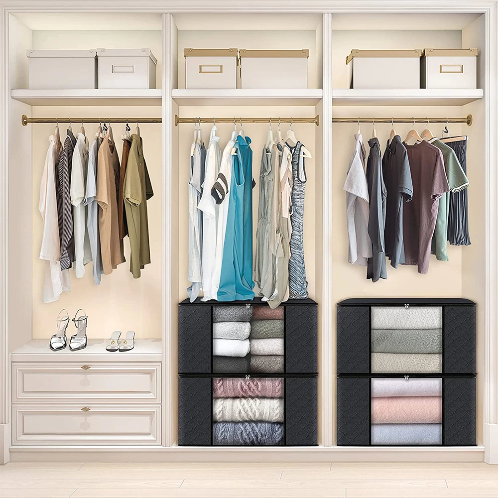 New Large Capacity Clothes Storage Bag Foldable Blanket Storage Containers for Organizing Bedroom Closet 4