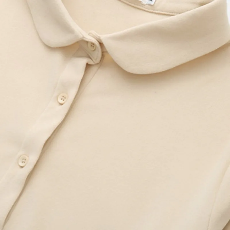 Basic Thermal Lapel Shirt for Women Casual Clothing Pullover Blouses Comfort and Warmth Tops Plus Size Autumn and Winter F5 9078