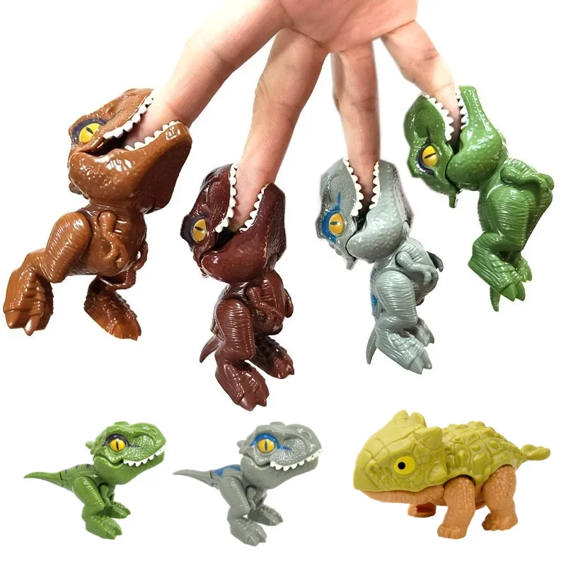 Kids Finger Biting Dinosaur Toys Movable Joints Funny Tricky Children Simulation Mini Dinos Model Boys Birthday Christmas Gifts 4