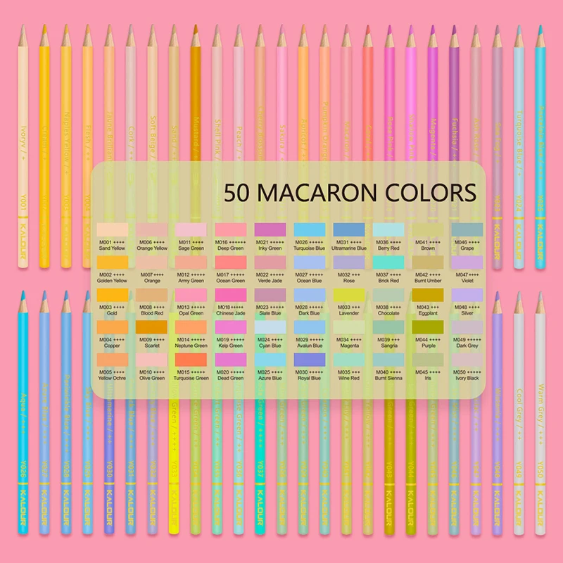 Crayons de couleur Kalour Macaron Pastel, lot de 50 Rwanda