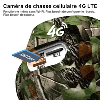 Caméra de surveillance extérieure 4G SIM à énergie solaire avec détection PIR, camouflage, vision nocturne HD et application Ucon 3