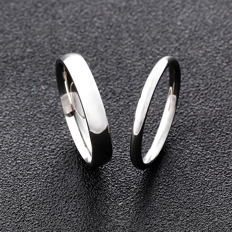 2/4/6/8MM Fashion 316 Titanium Stainless Steel Ring Wholesale Laser Silver Color Jewelry for Men Woman Wedding Punk Men's Ring 5
