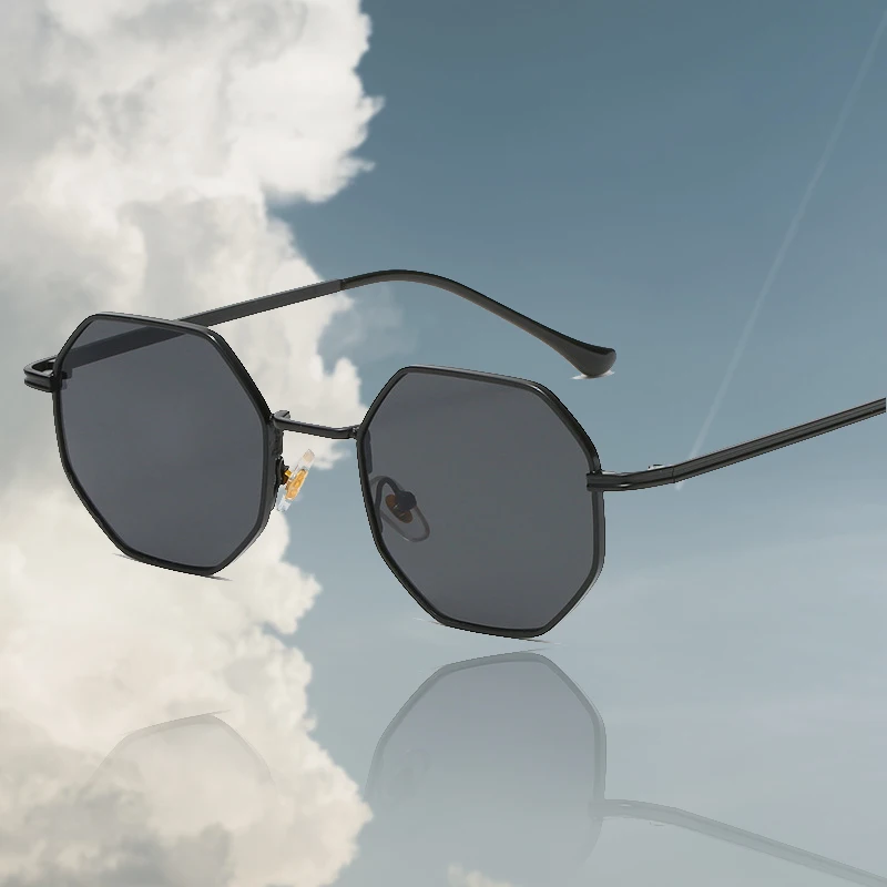 Fashion Retro Metal Sunglasses Classic Polygonal Octagon Glasses