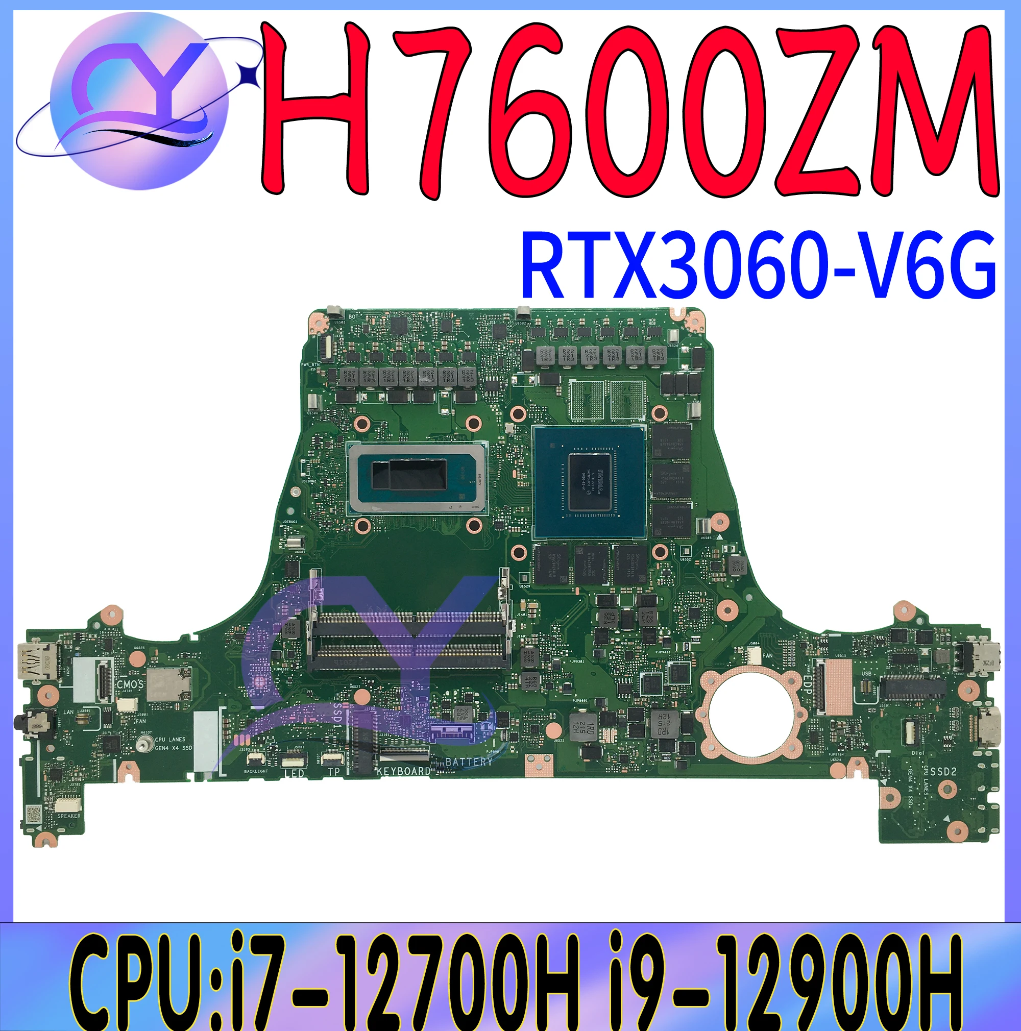 

H7600ZM Mainboard For ASUS ProArt Studiobook 16 H7600ZX H7600ZW W7600Z3A Laptop Motherboard With i7 i9-12th RTX3060 RTX3080Ti