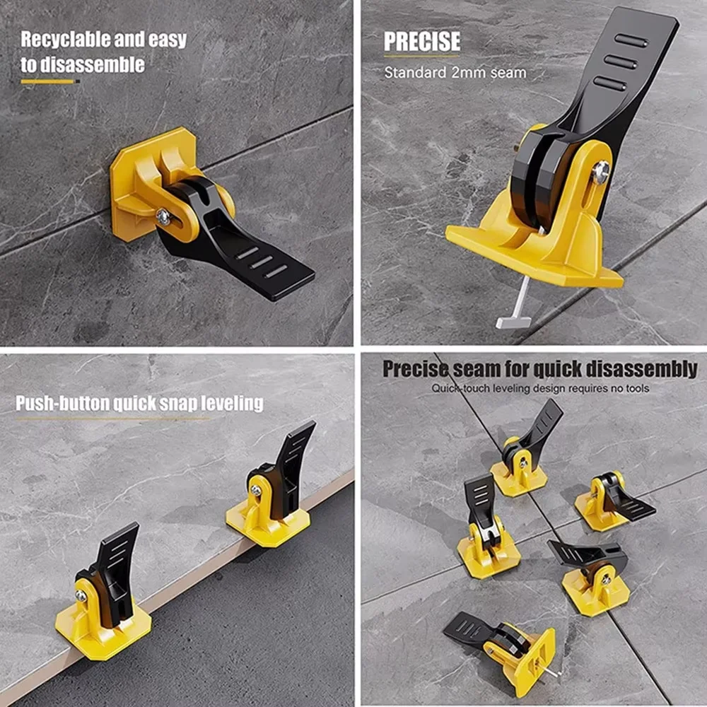 Tile Spacers Tile Leveling Clips Tile Leveling Tools 20-150PCS Reusable Tile Leveling System Clip Tiles Leveler Tiling Wedges Spacers for Flooring Tile Laying Leveling Tools Parts