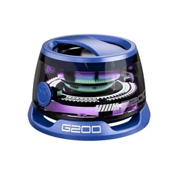 Compact RGB Bluetooth Speaker with Magnetic Base and Phone Holder - 7 - Hour Playback (Blue)